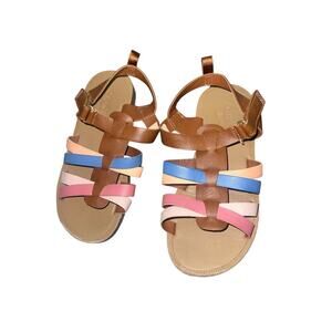 Girls Strappy Leather Adjustable Sandals- comfortable! . Osh Kosh- size 12.5 T